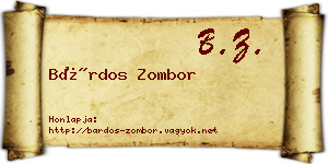 Bárdos Zombor névjegykártya